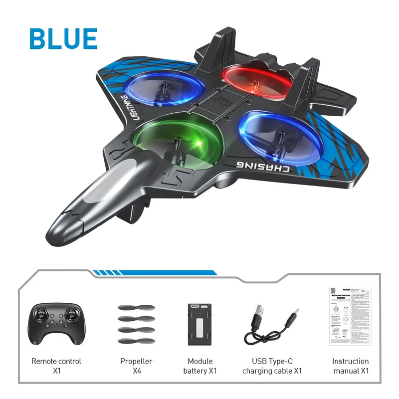 Avion cu Telecomandă 4 Motoare Rotire 360° Lumini LED