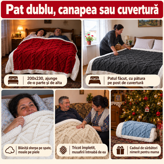 Pătură Cocolino tricot cu blăniță